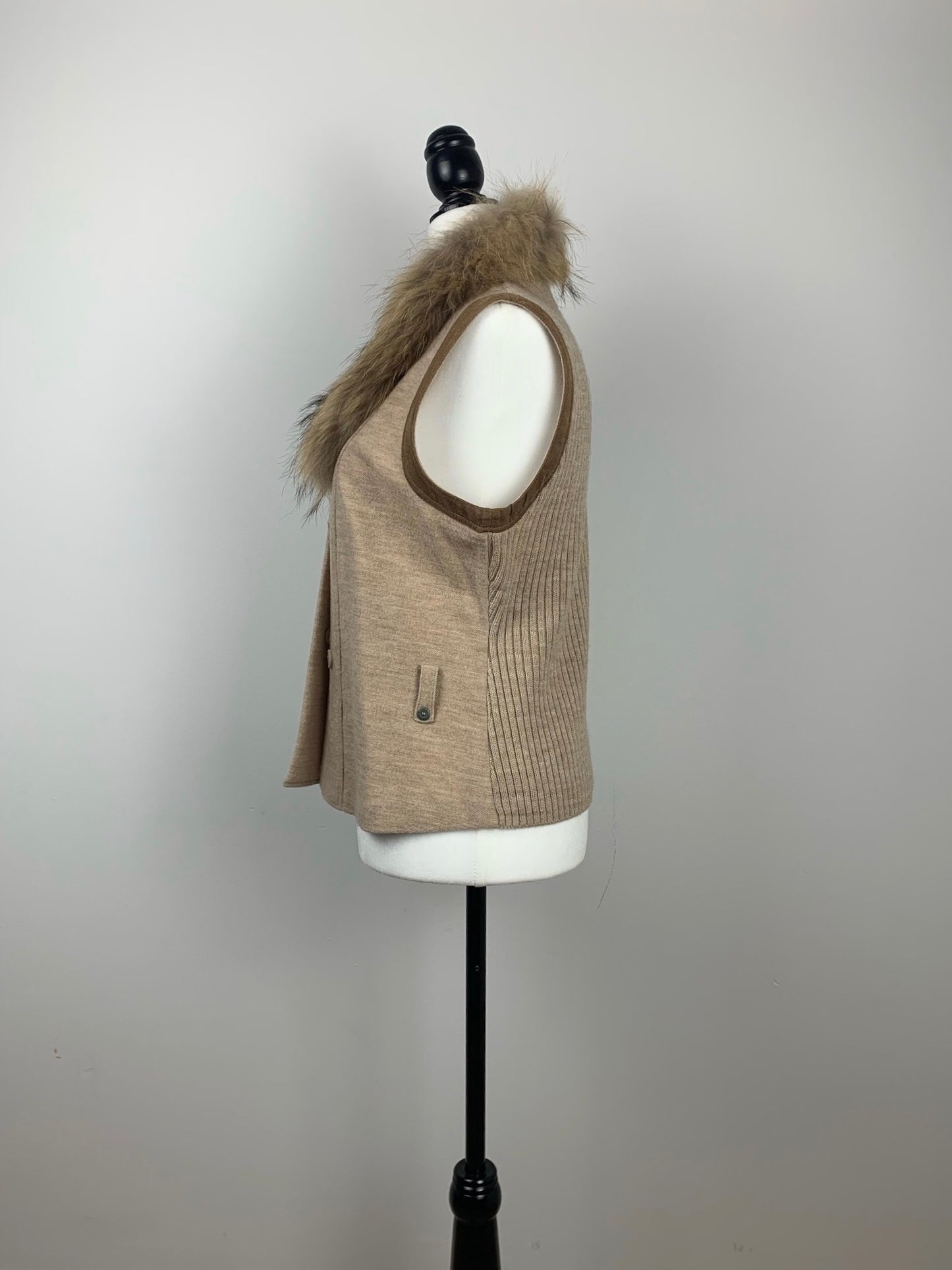 Olsen Wool and Racoon Fur Vest