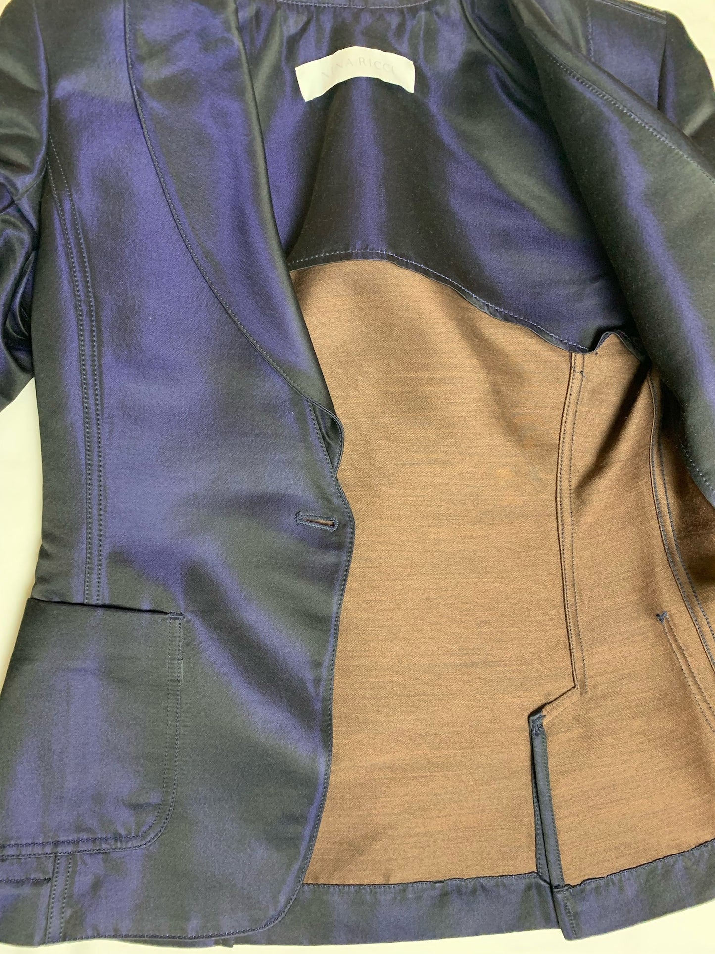 Nina Ricci Iridescent Navy Blue Structured Blazer