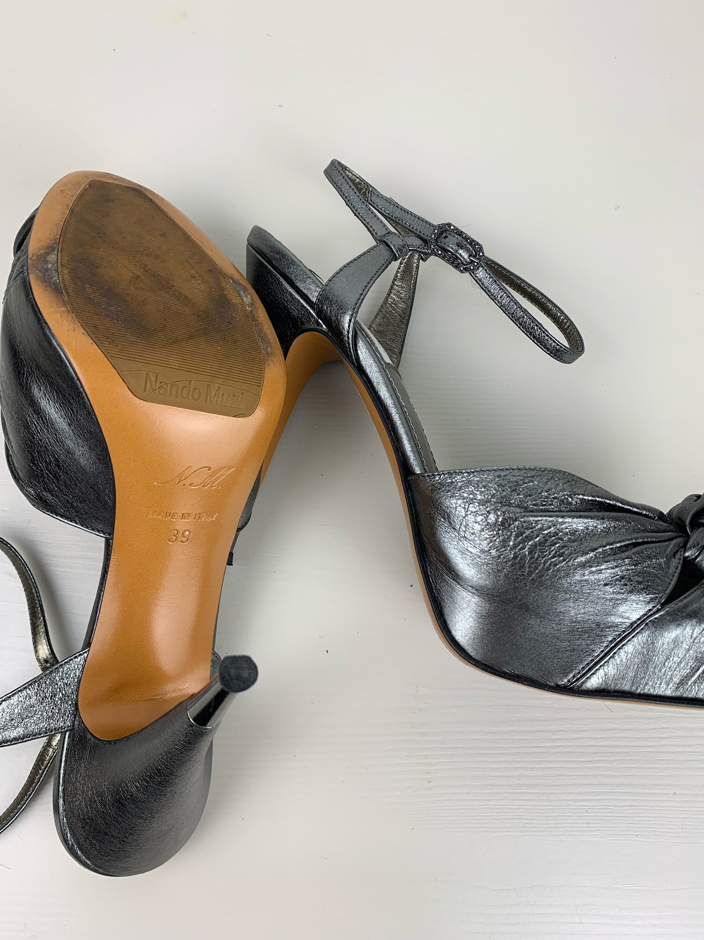 Nando Muzi Metallic Platform Sandals