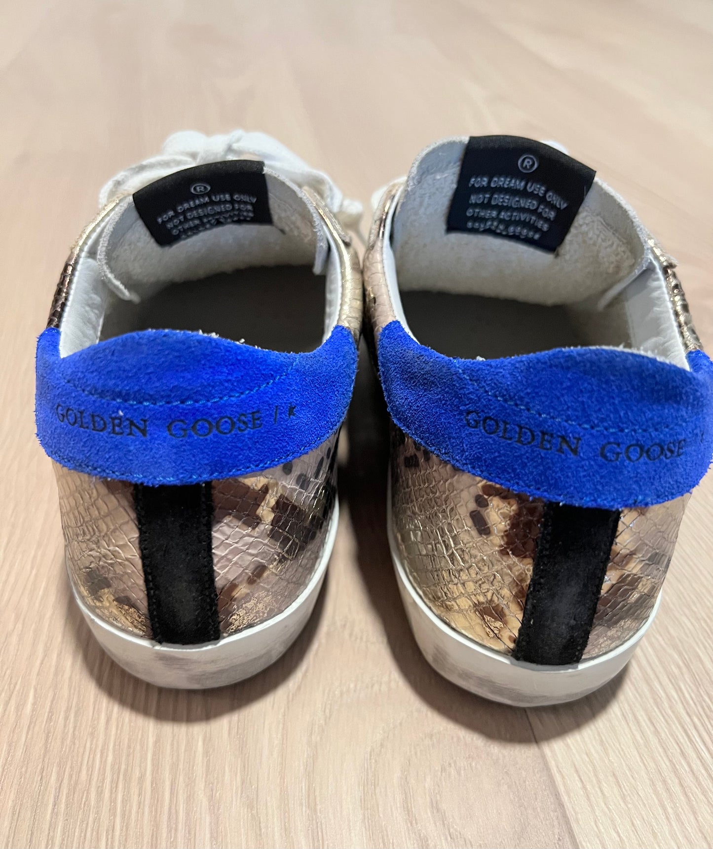 Golden Goose Super-Star Snake Effect Sneakers (Size 5)