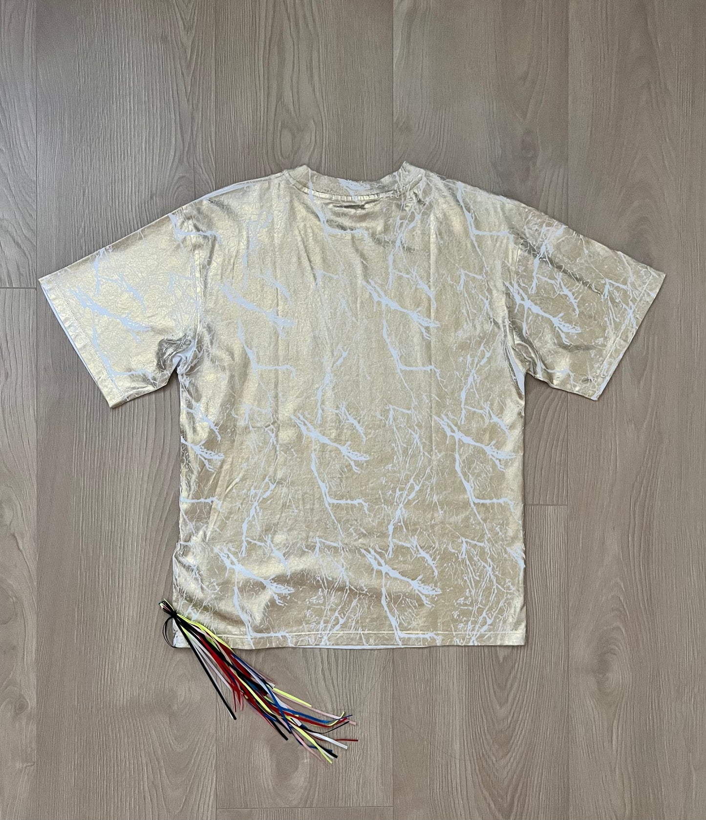 MSGM Crinkled Metallic T-Shirt