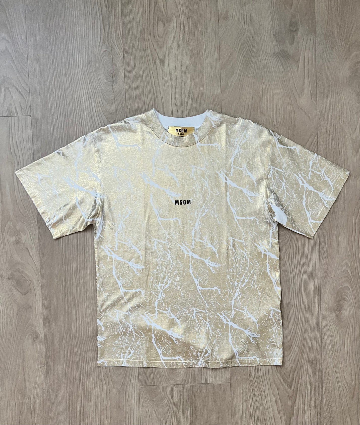 Pre owned MSGM Crinkled metallic tshirt