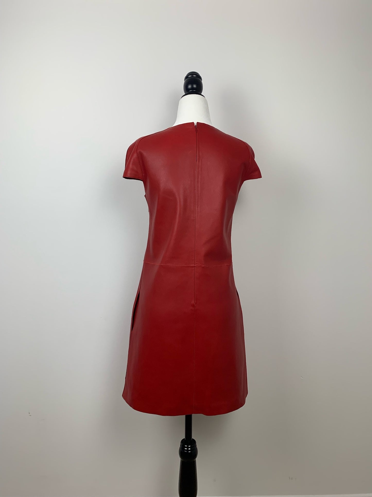 Joseph Red Lamb Skin Dress