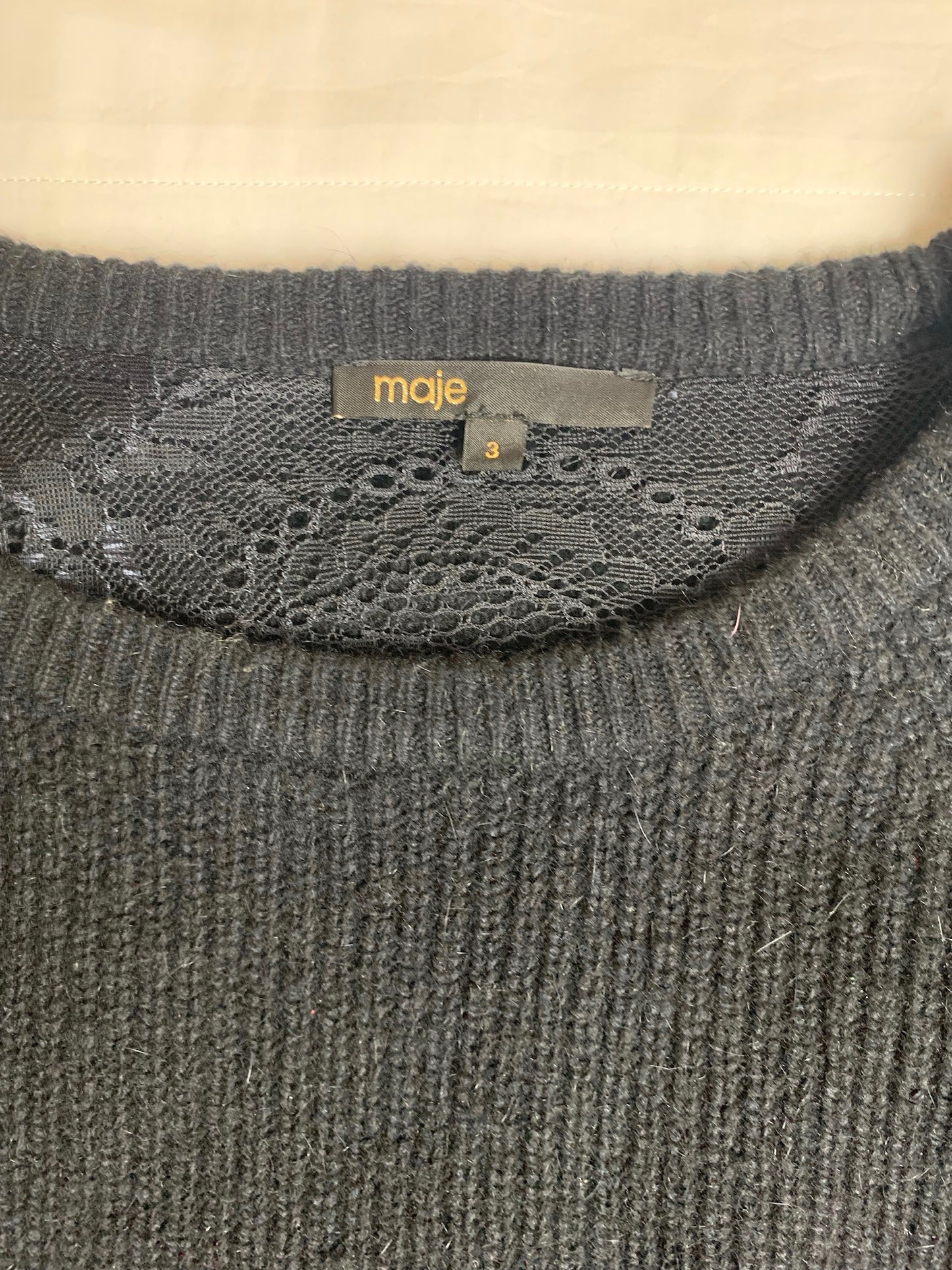 Maje Wool with Lace insert Sweater