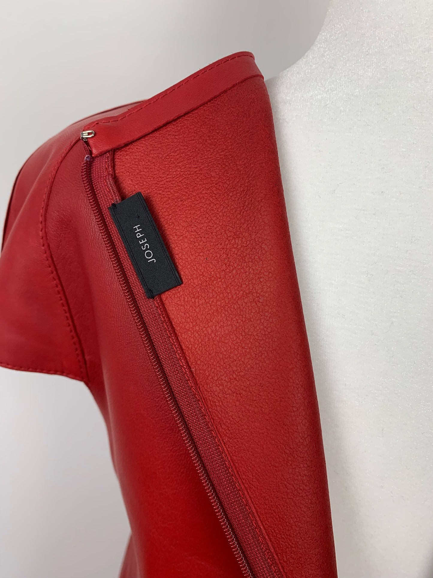 Joseph Red Lamb Skin Dress