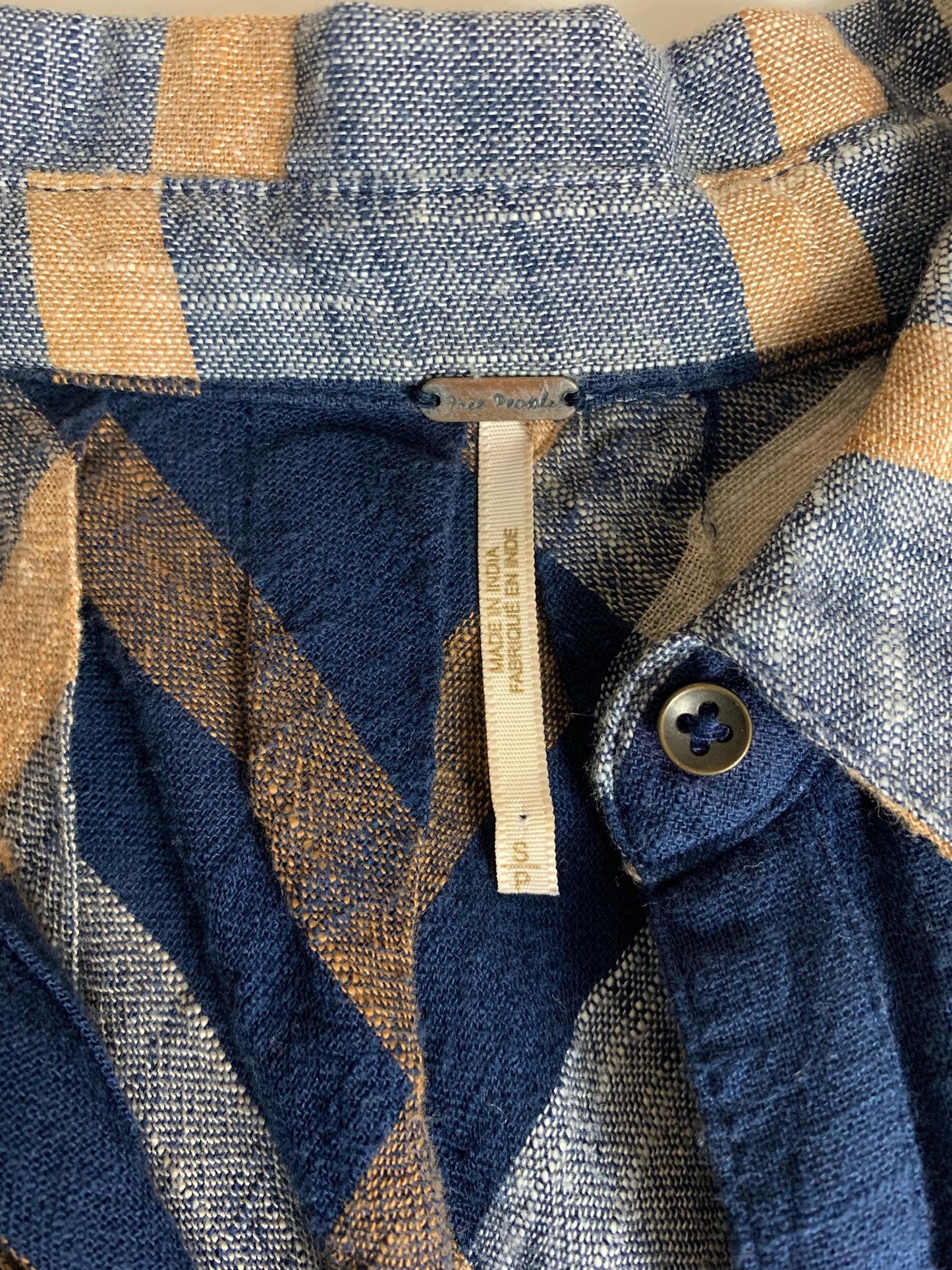 Free People Plaid Ruffle Back Shirt