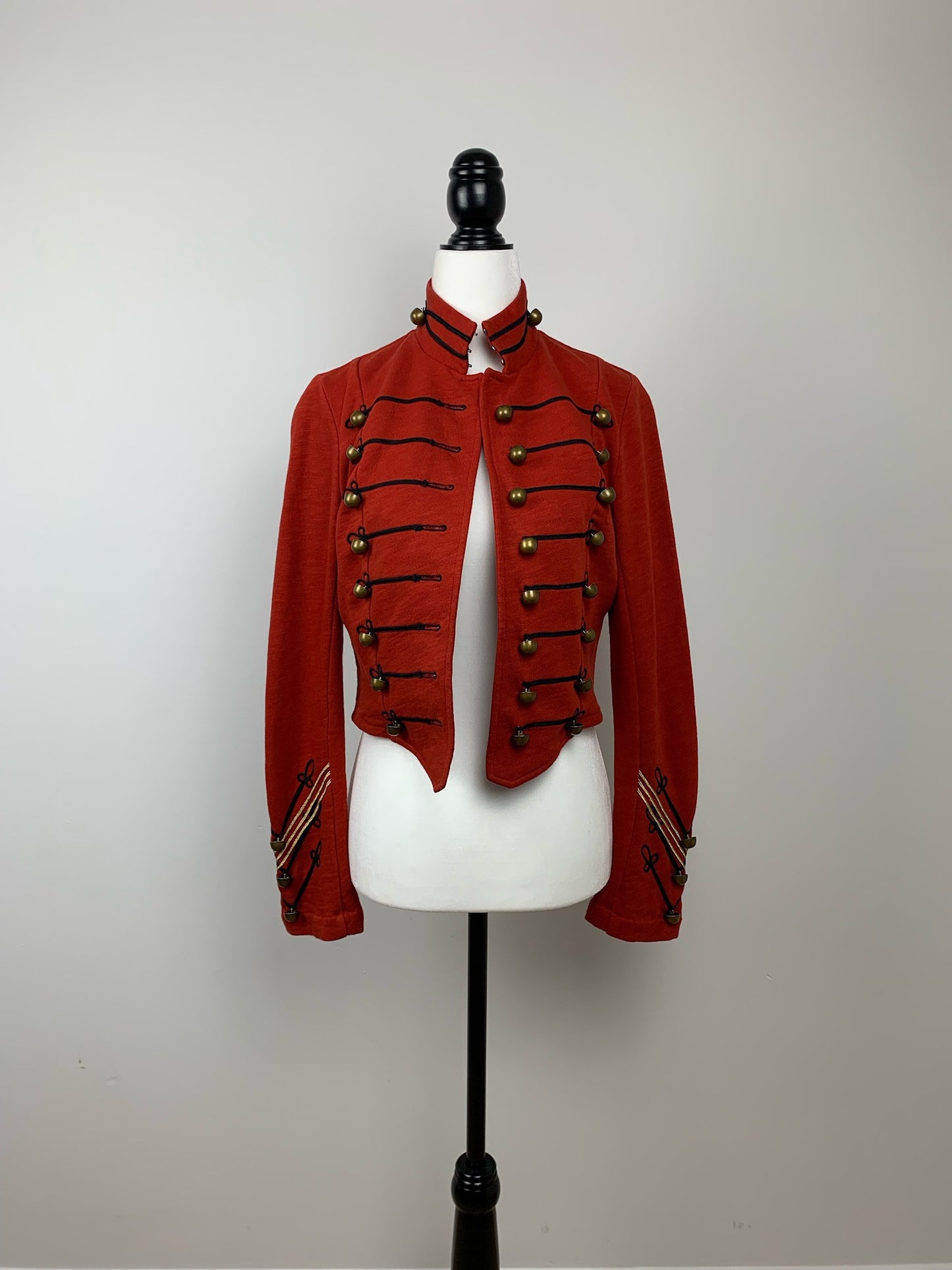 Denim & Supply Ralph Lauren Red Military Style Cropped Jacket