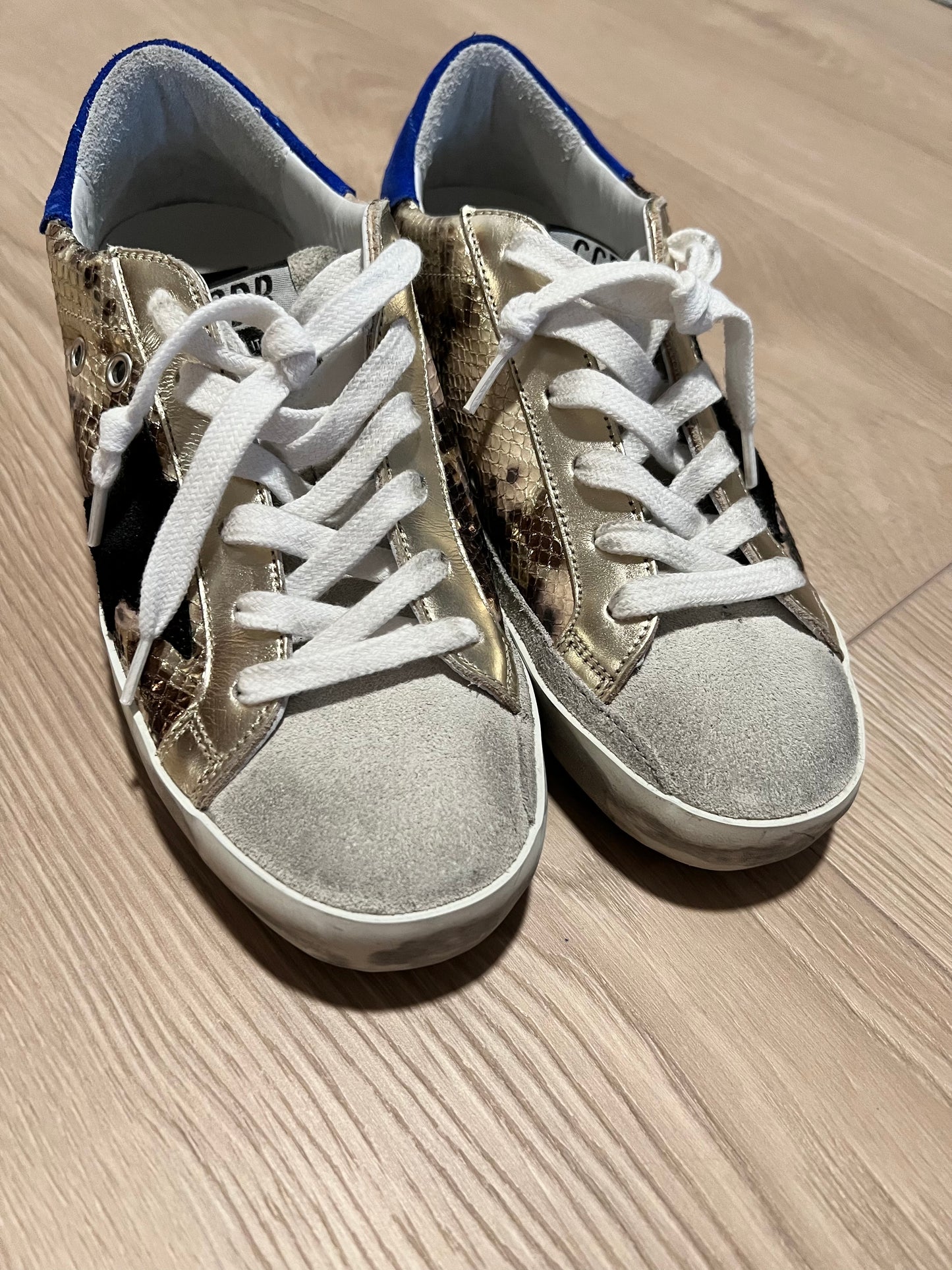 Golden Goose Super-Star Snake Effect Sneakers (Size 5)