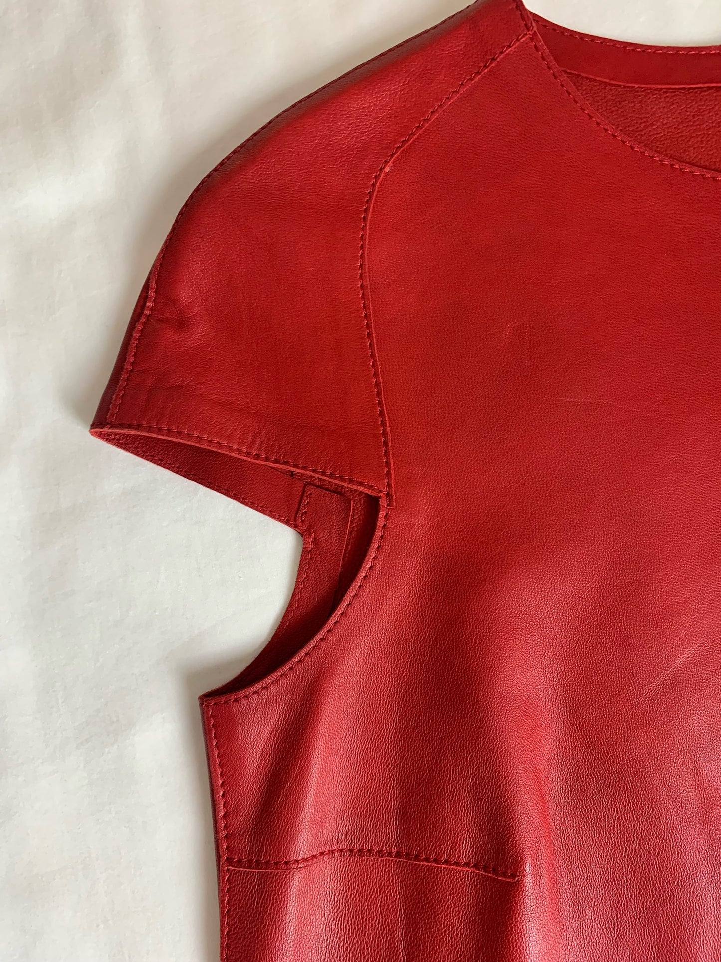 Joseph Red Lamb Skin Dress