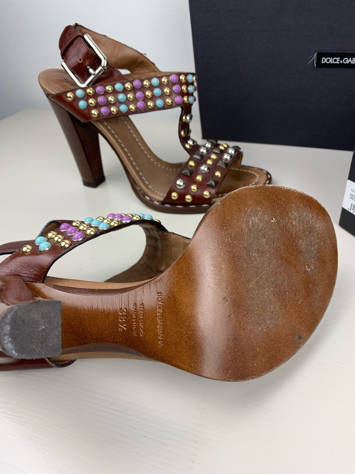 Dolce & Gabbana Color Studded Sandals