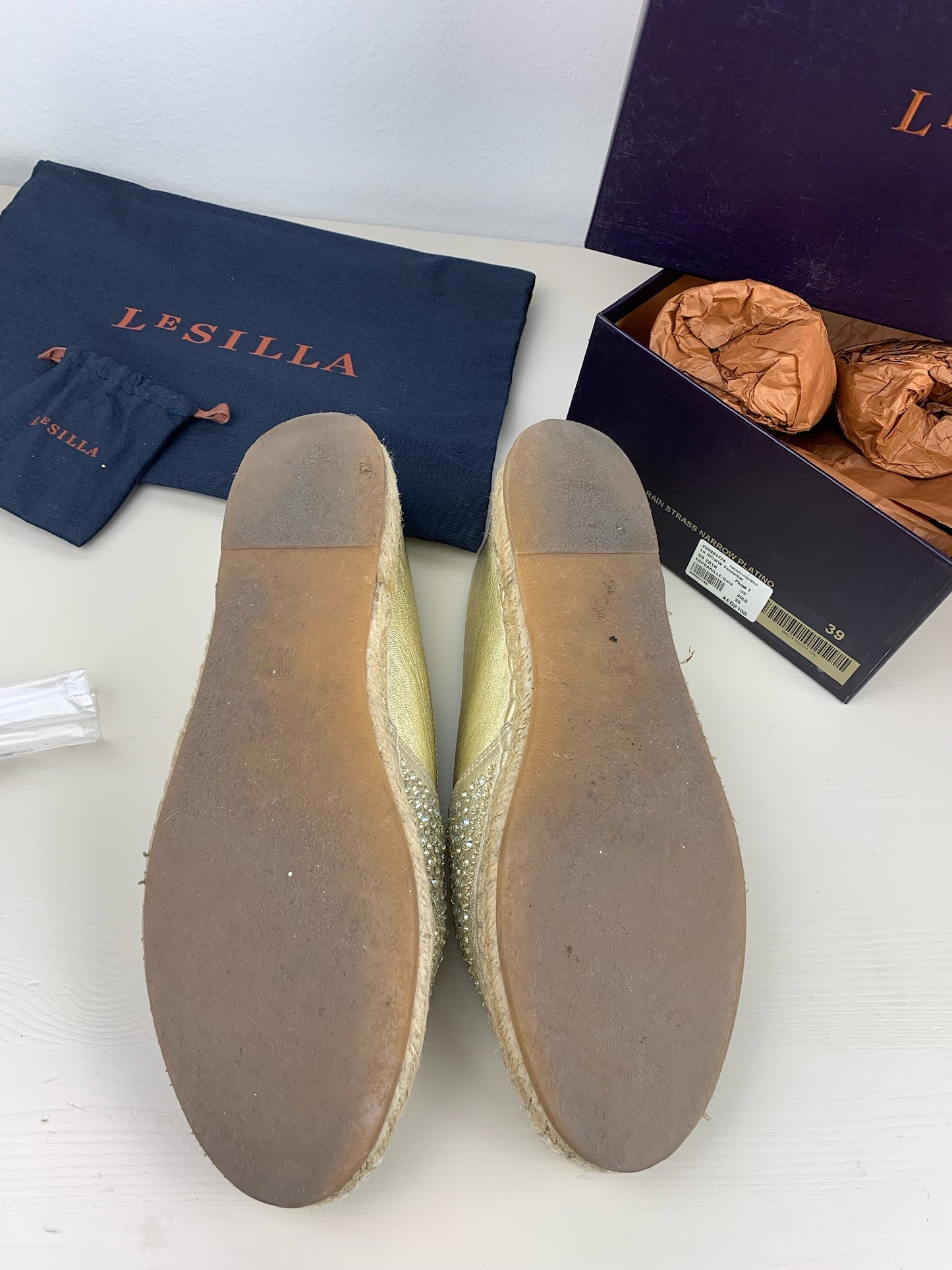 Le Silla Crystal- Embellished Espadrilles (Size 9)
