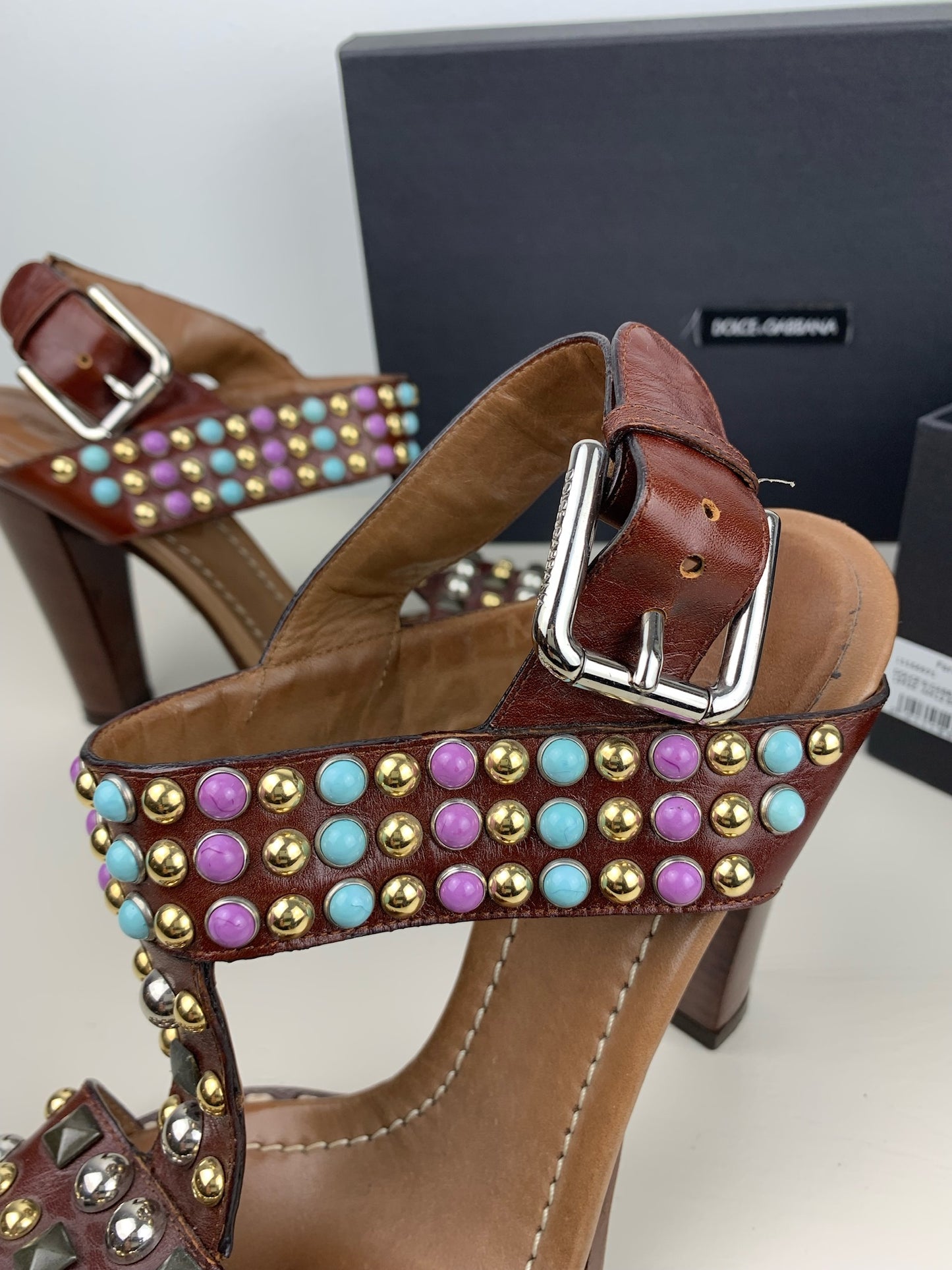 Dolce & Gabbana Color Studded Sandals