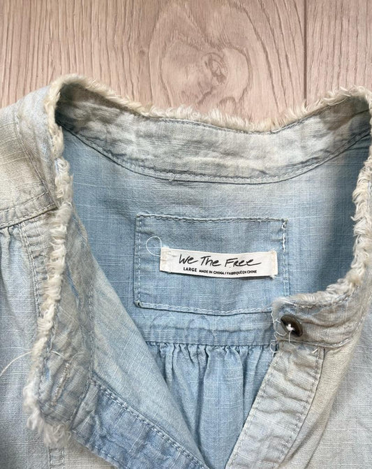 Free People Set Sail Denim Top