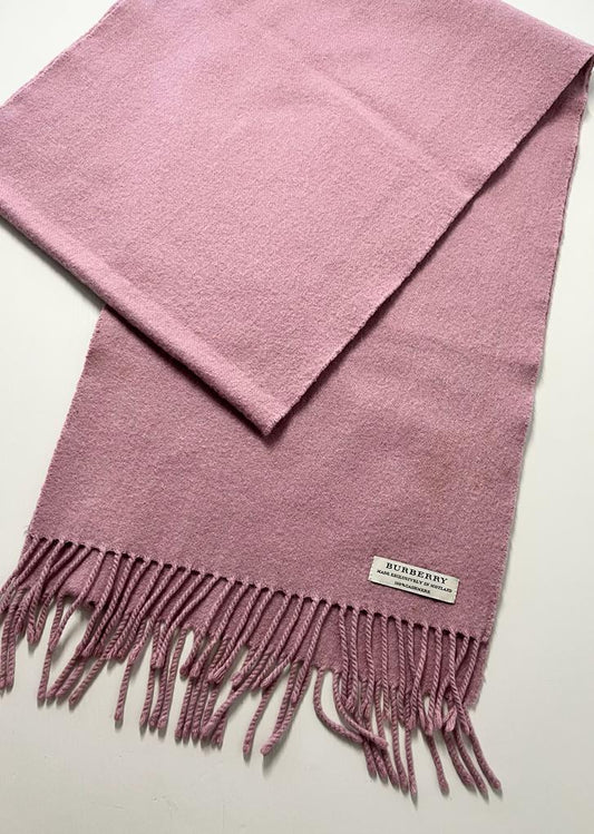 Burberry Pink Embroidered Knight Logo cashmere scarf