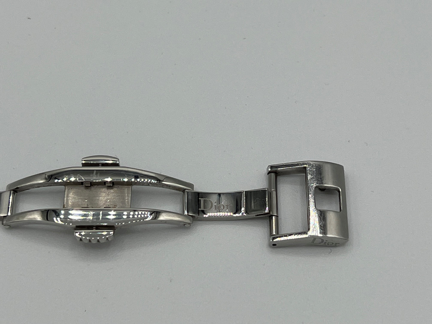 Christian Dior White Christal Watch with Diamond Bezel