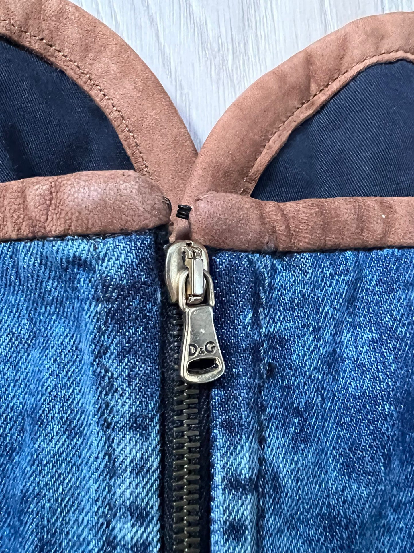 D&G Denim Strapless Lace-up Corset