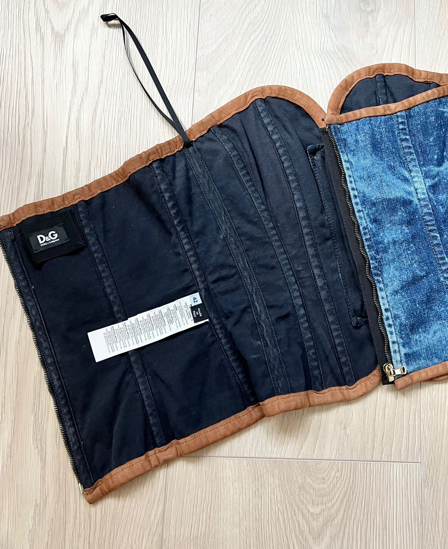 D&G Denim Strapless Lace-up Corset