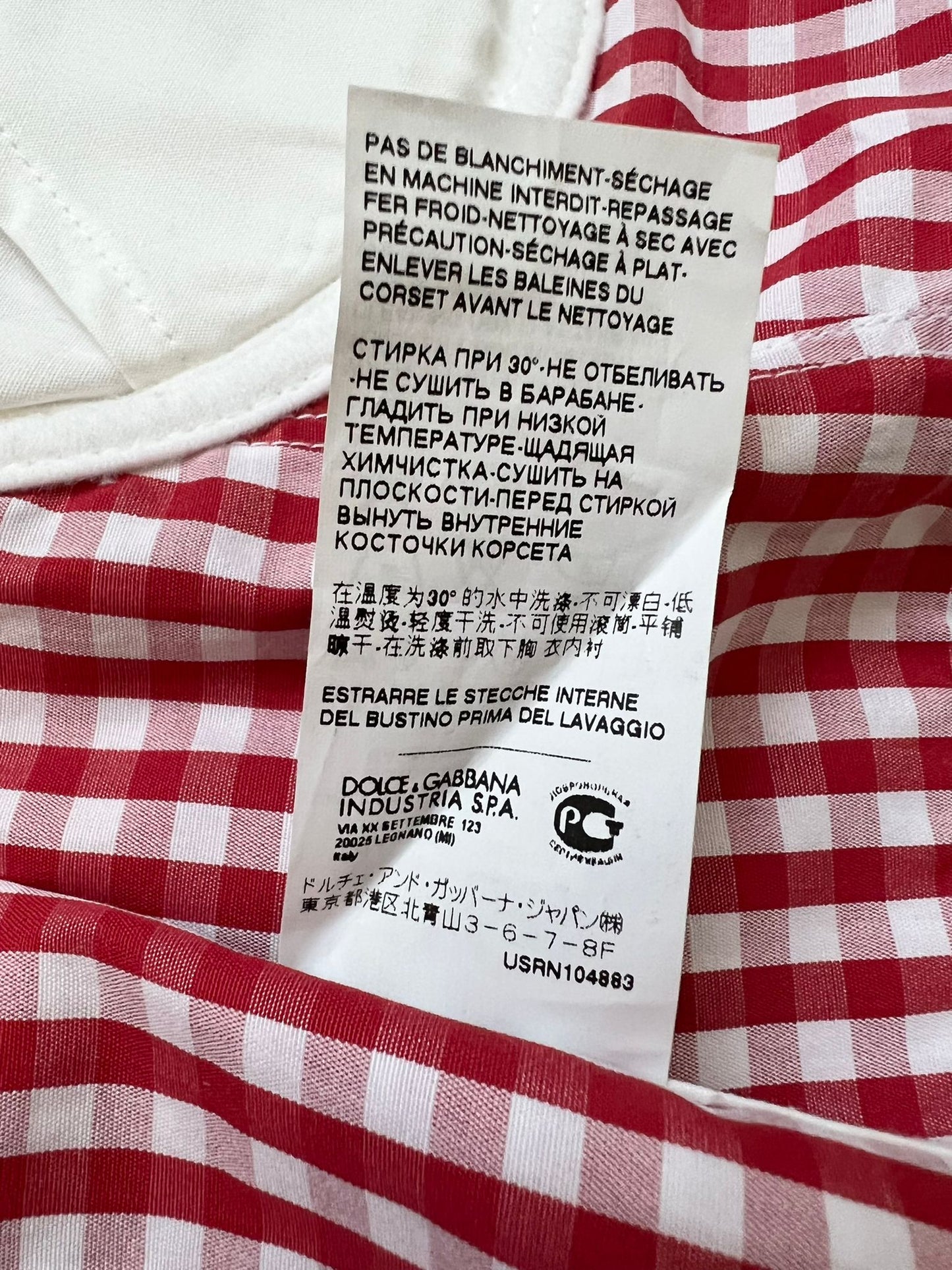 D&G Gingham Bustier Crop Top