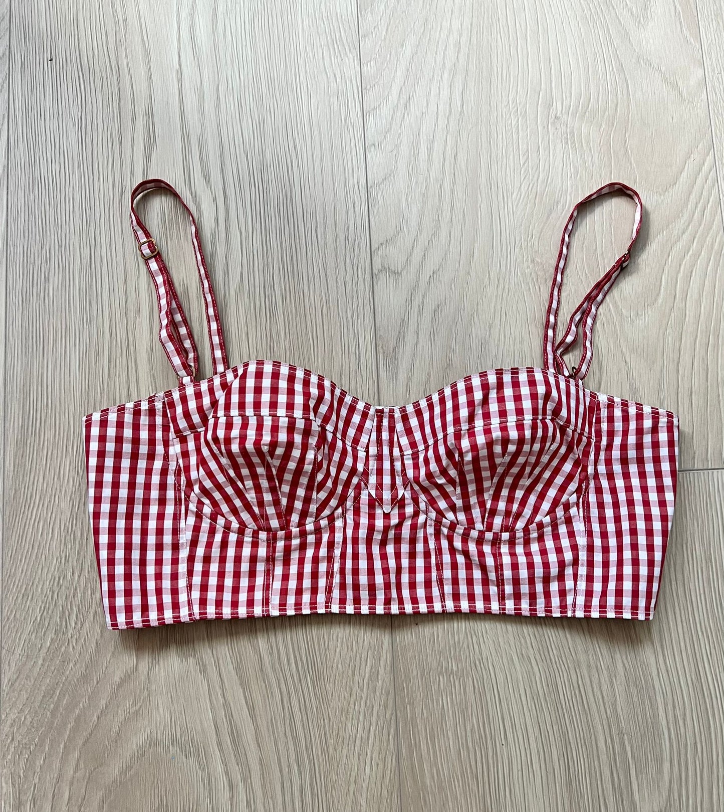 Second hand D&G Gingham Bustier Crop Top
