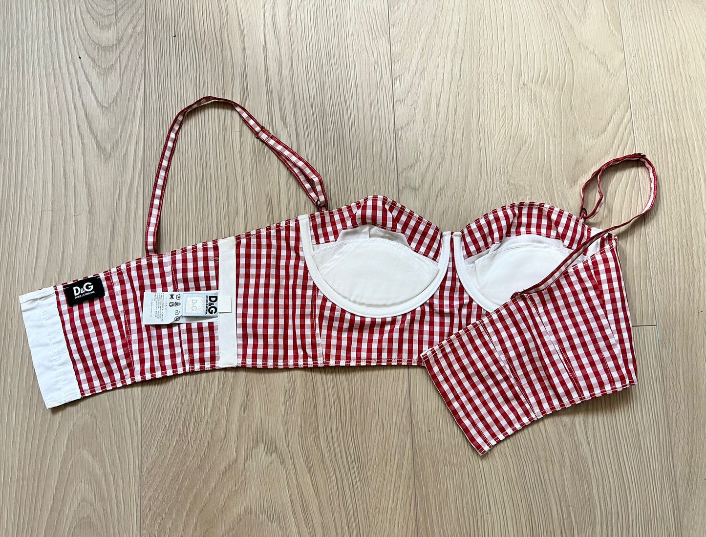 D&G Gingham Bustier Crop Top