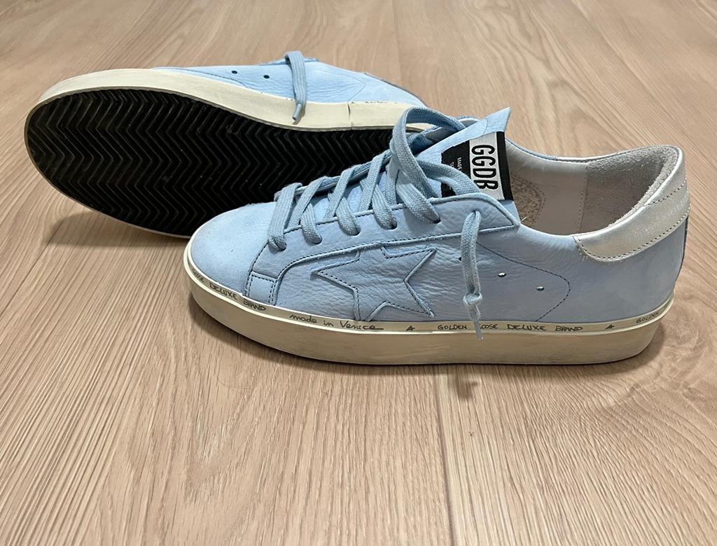 Golden Goose Hi Star Baby Blue Sneakers (Size 8)