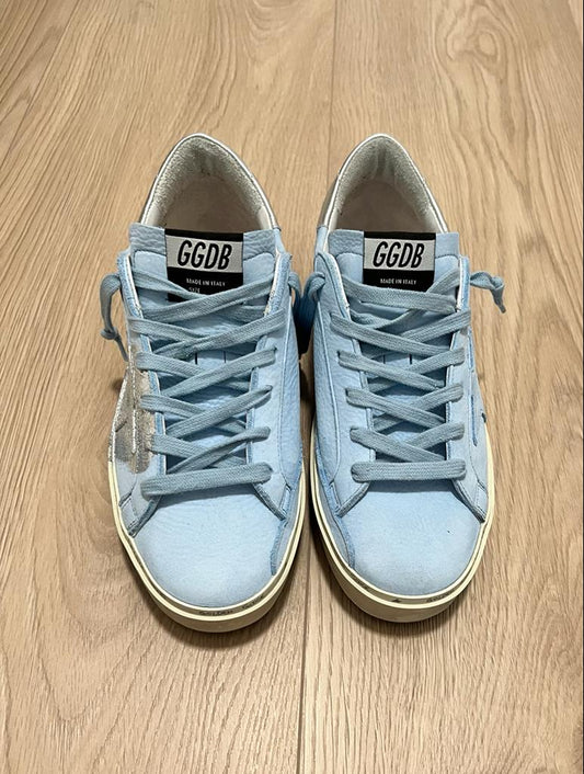 Golden Goose Hi Star Baby Blue Sneakers (Size 8)