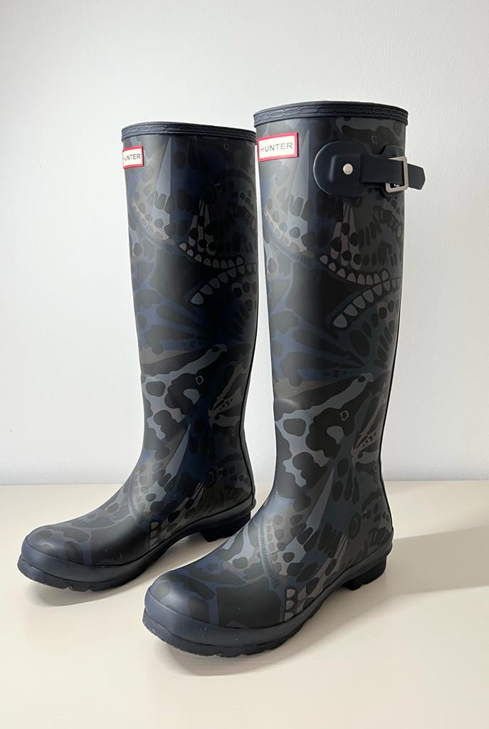Hunter Original Tall Butterfly Camo-Print Rain Boots