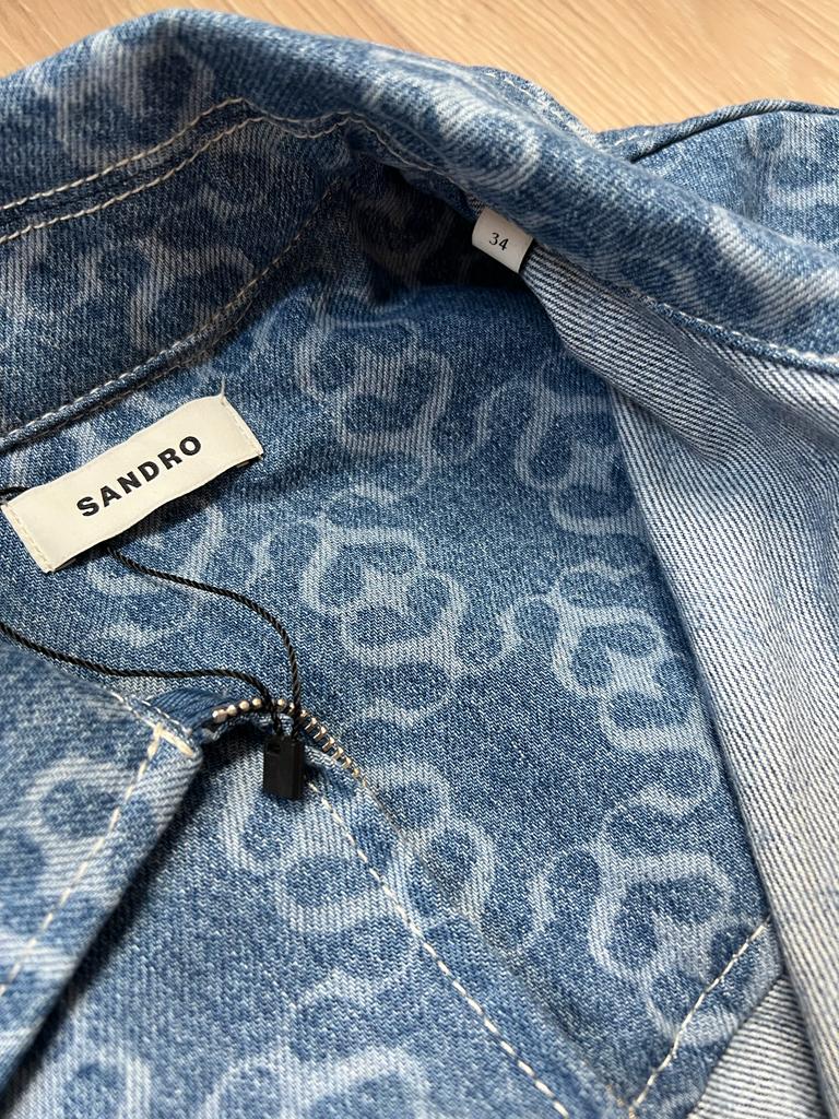 Sandro Acelie Logo Denim Jumpsuit