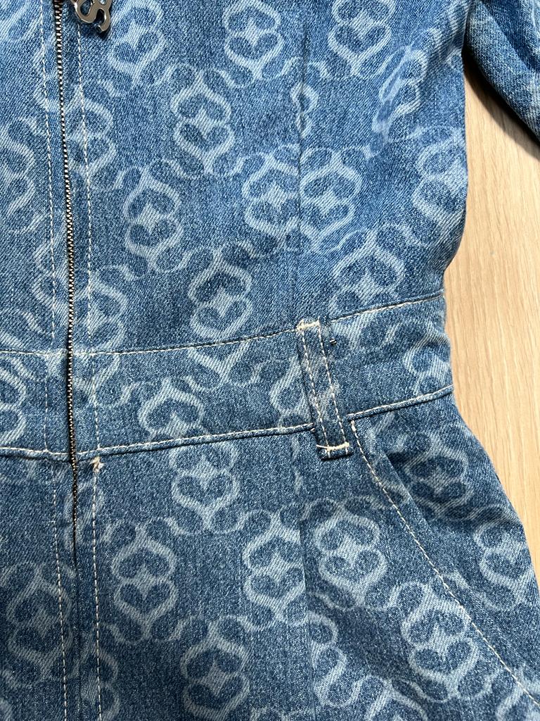 Sandro Acelie Logo Denim Jumpsuit
