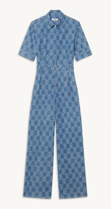 Pre owned Sandro Acelie Logo Denim Jumpsuit