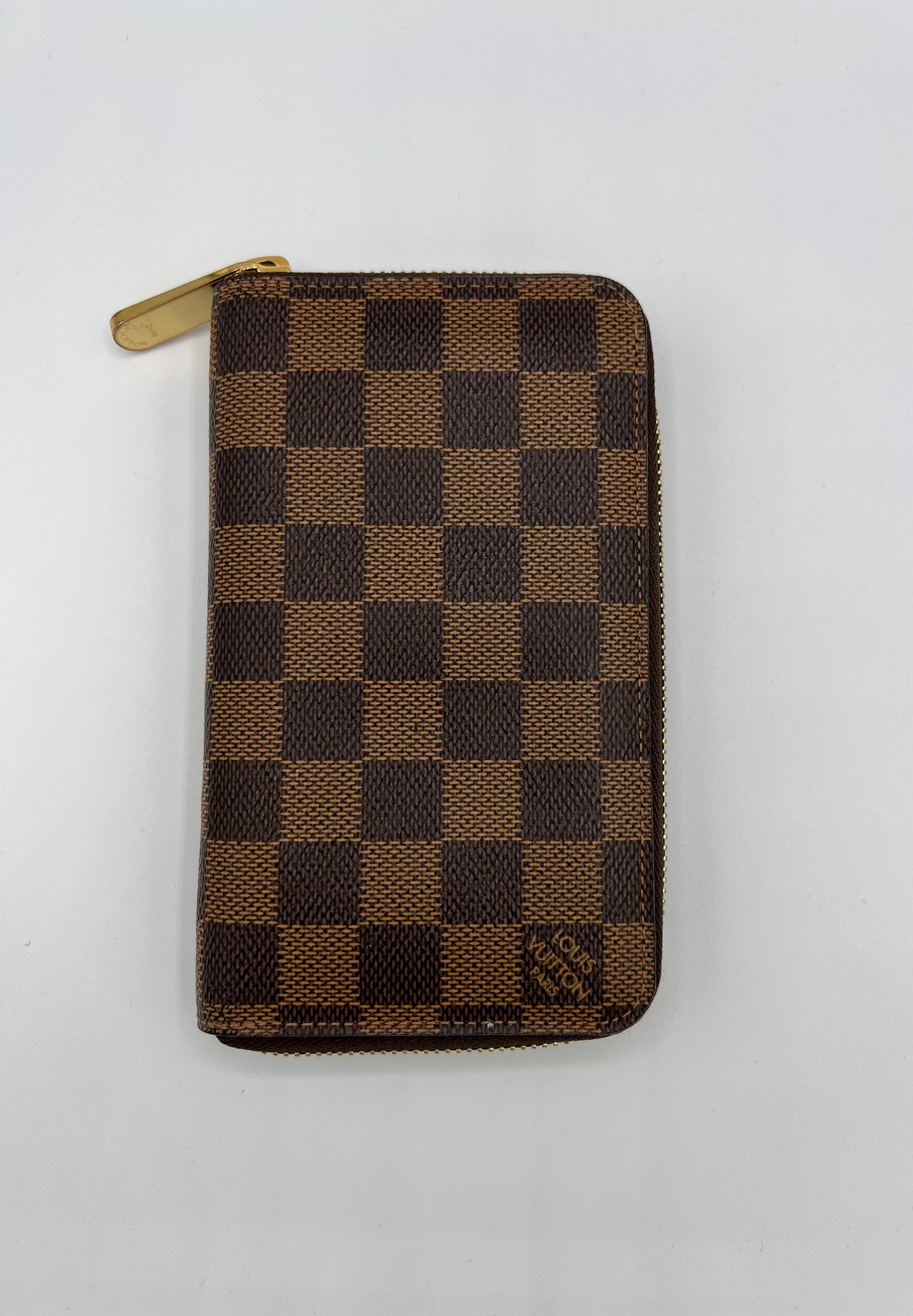 Pre owned Louis Vuitton Damier Ebene Compact Zippy Wallet