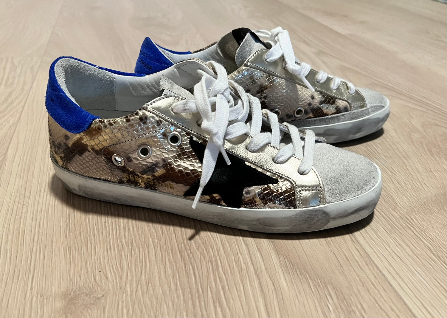 Pre owned Golden Goose Python Print Sneakers