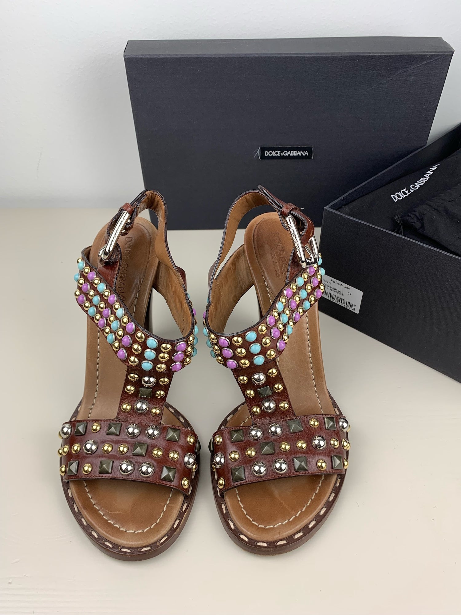 Second hand Dolce & Gabbana Color Studded Sandals