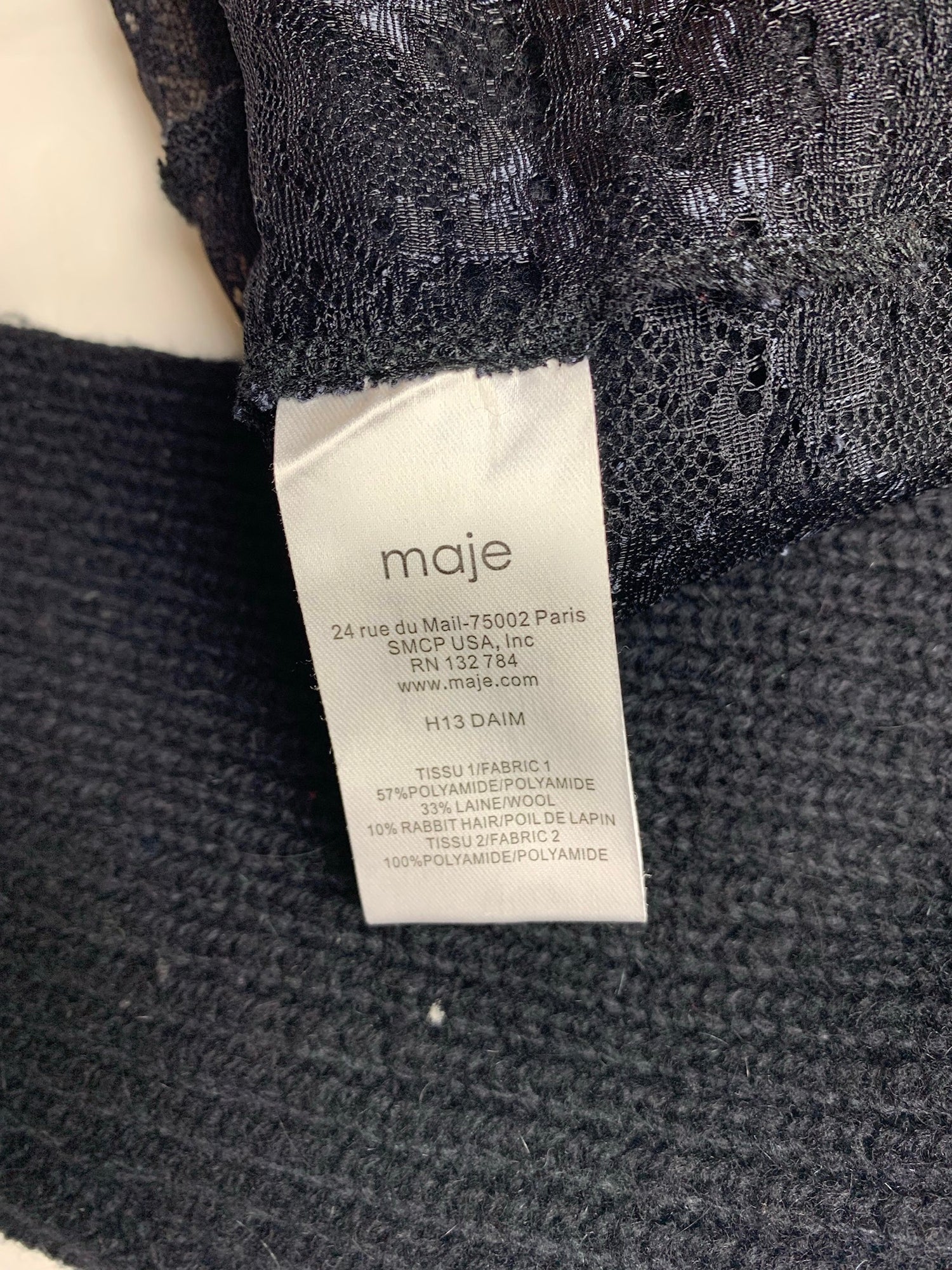 Maje Wool with Lace insert Sweater