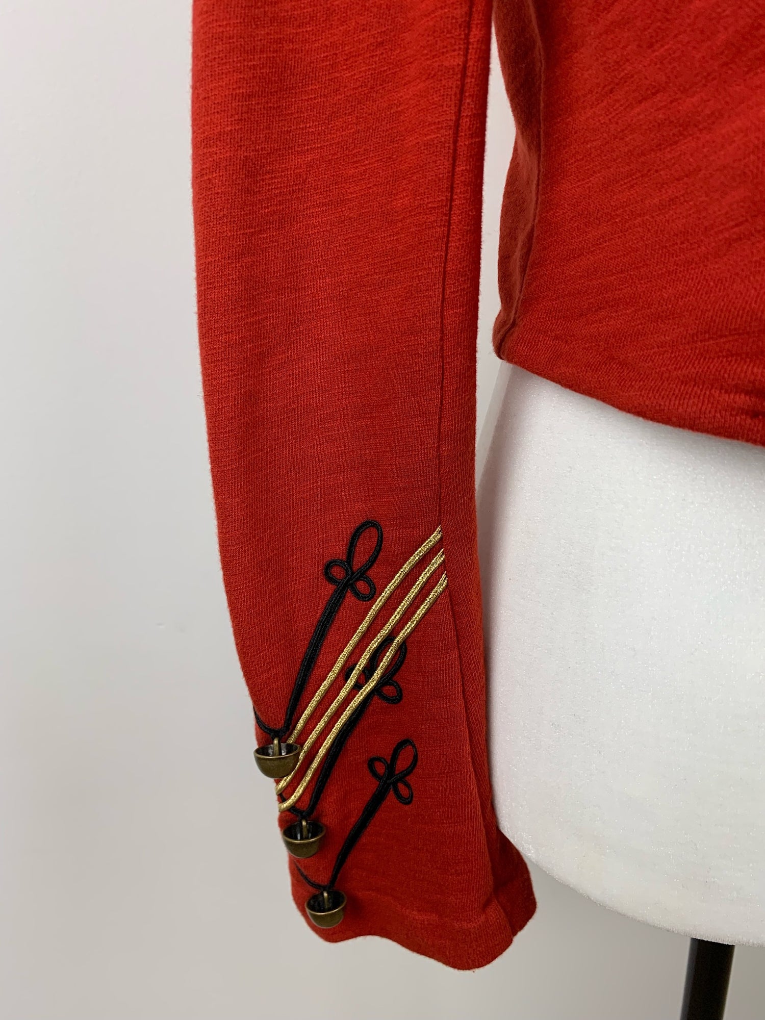 Denim & Supply Ralph Lauren Red Military Style Cropped Jacket