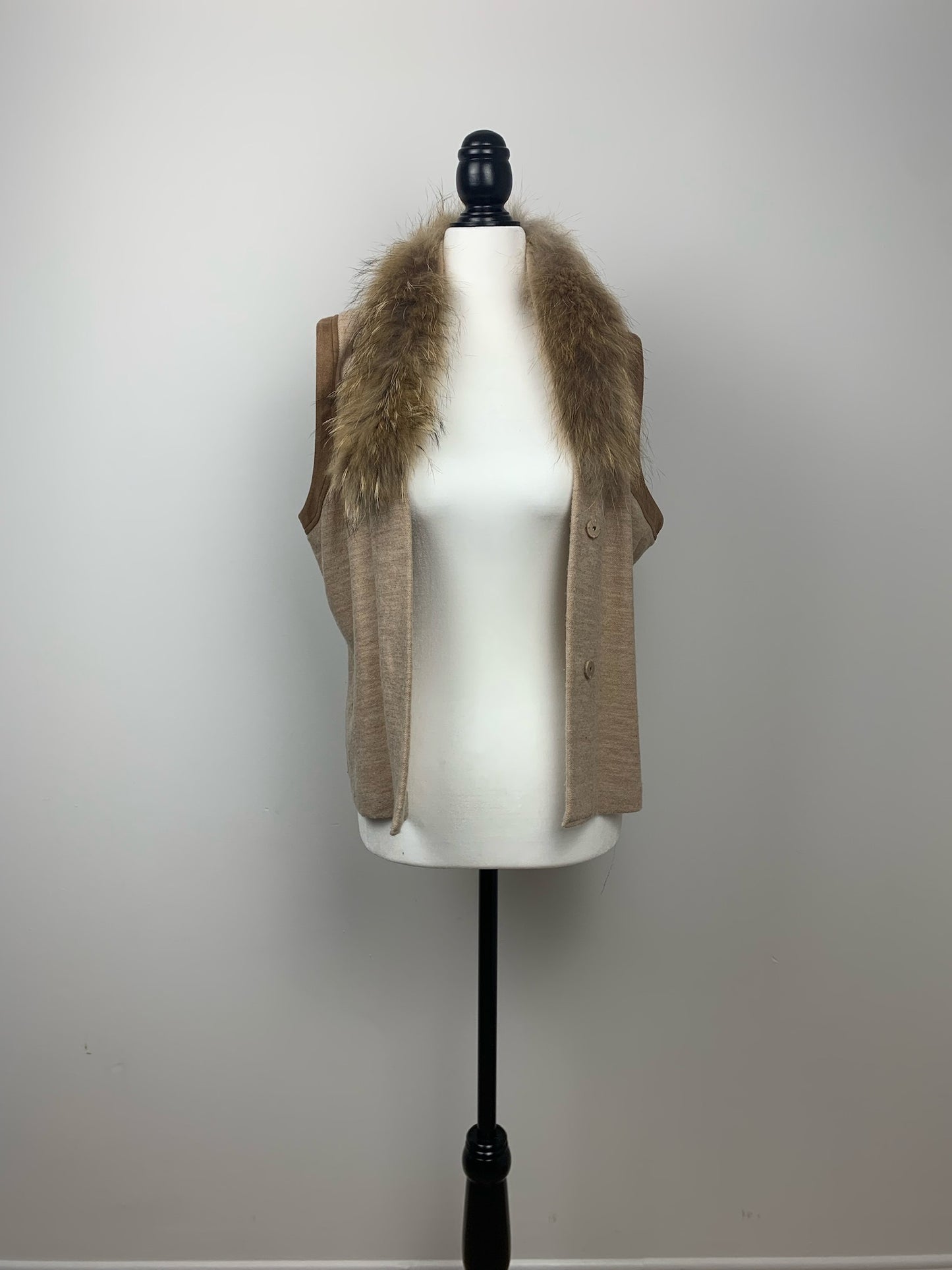 Olsen Wool and Racoon Fur Vest