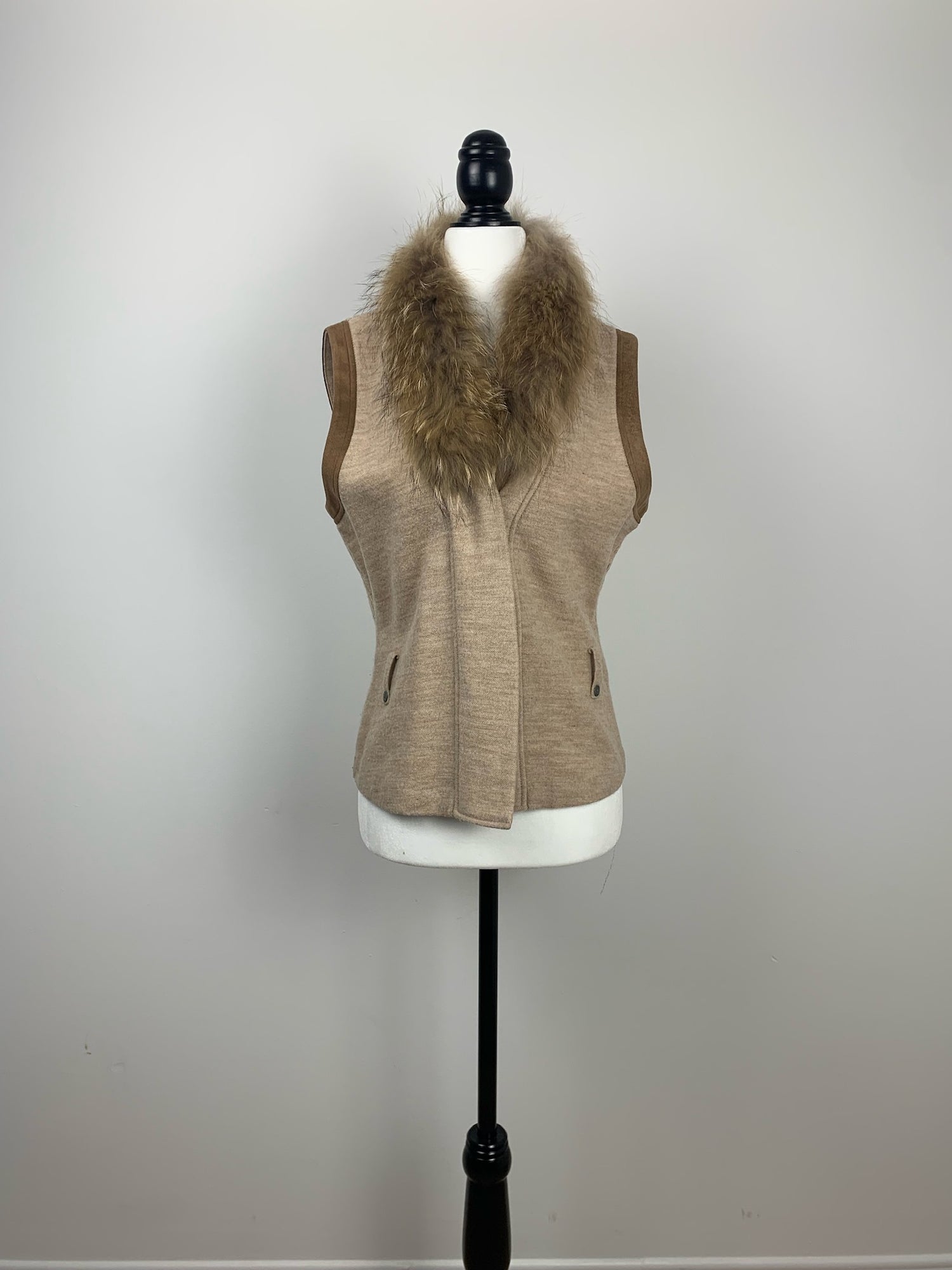 Olsen Wool and Racoon Fur Vest