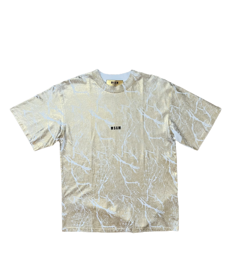 MSGM Crinkled Metallic T-Shirt