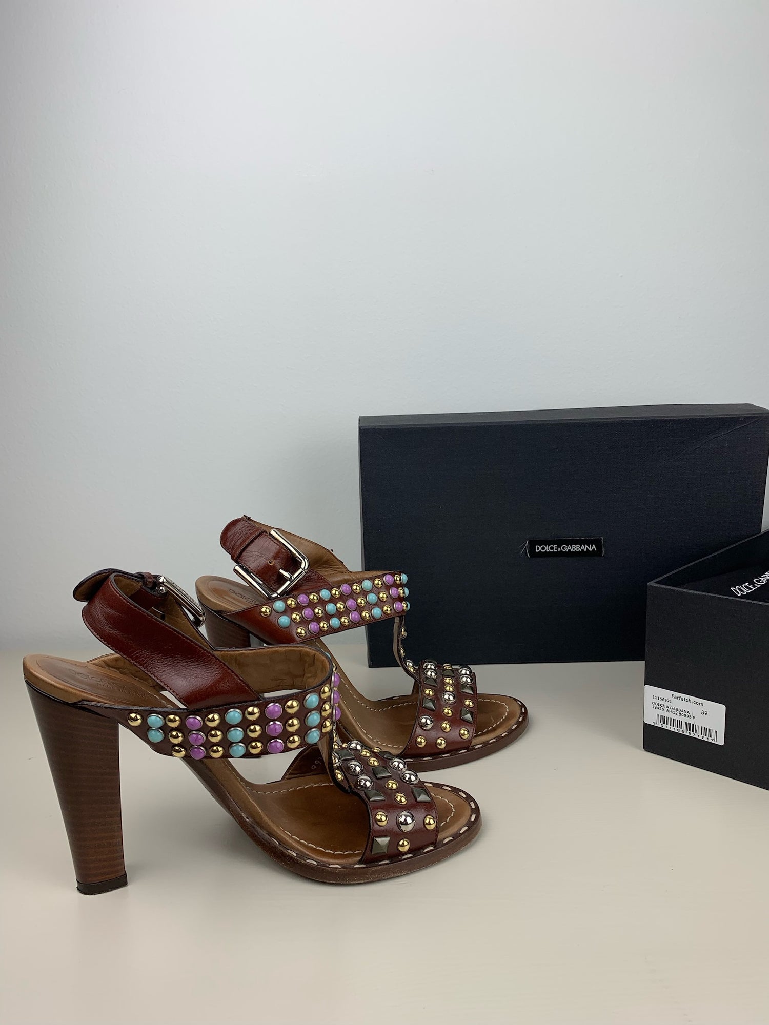 Dolce & Gabbana Color Studded Sandals