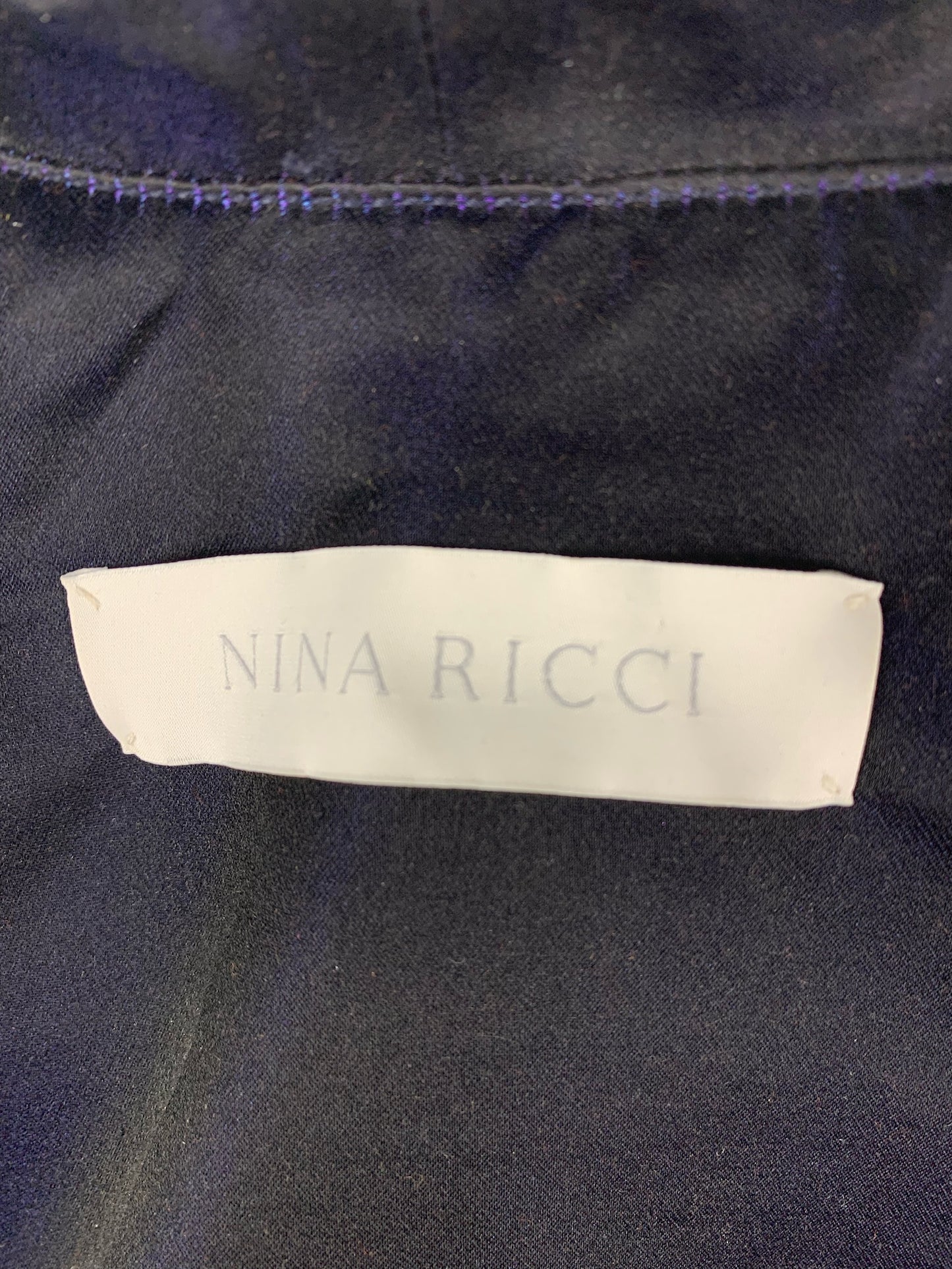 Nina Ricci Iridescent Navy Blue Structured Blazer