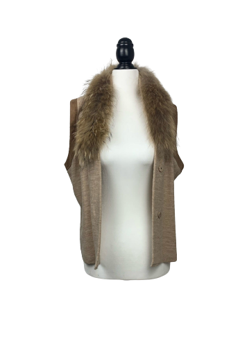 Olsen Wool and Racoon Fur Vest