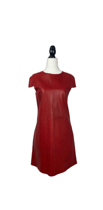 Joseph Red Lamb Skin Dress