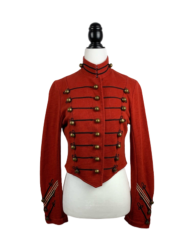 Denim & Supply Ralph Lauren Red Military Style Cropped Jacket