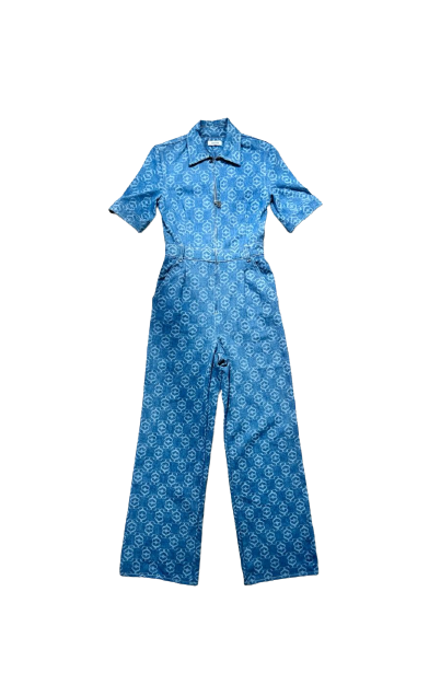 Sandro Acelie Logo Denim Jumpsuit
