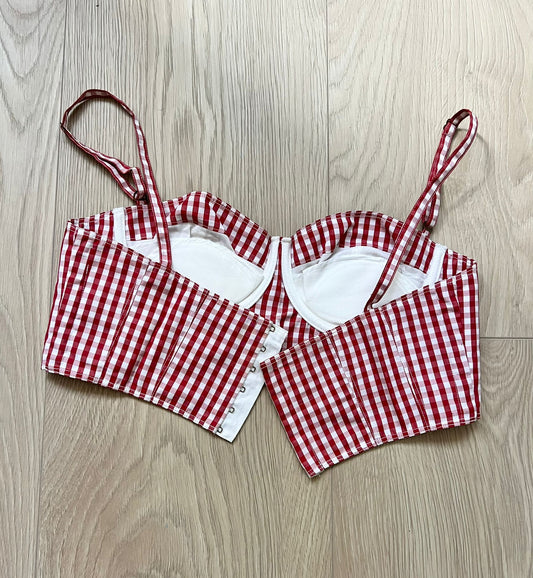 D&G Gingham Bustier Crop Top