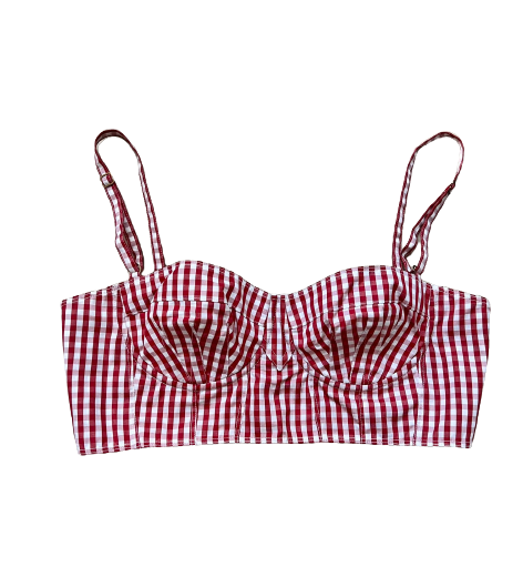 D&G Gingham Bustier Crop Top