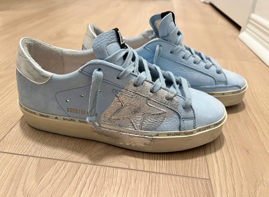 Pre owned Golden Goose Hi Star Baby Blue Sneakers (Size 8)