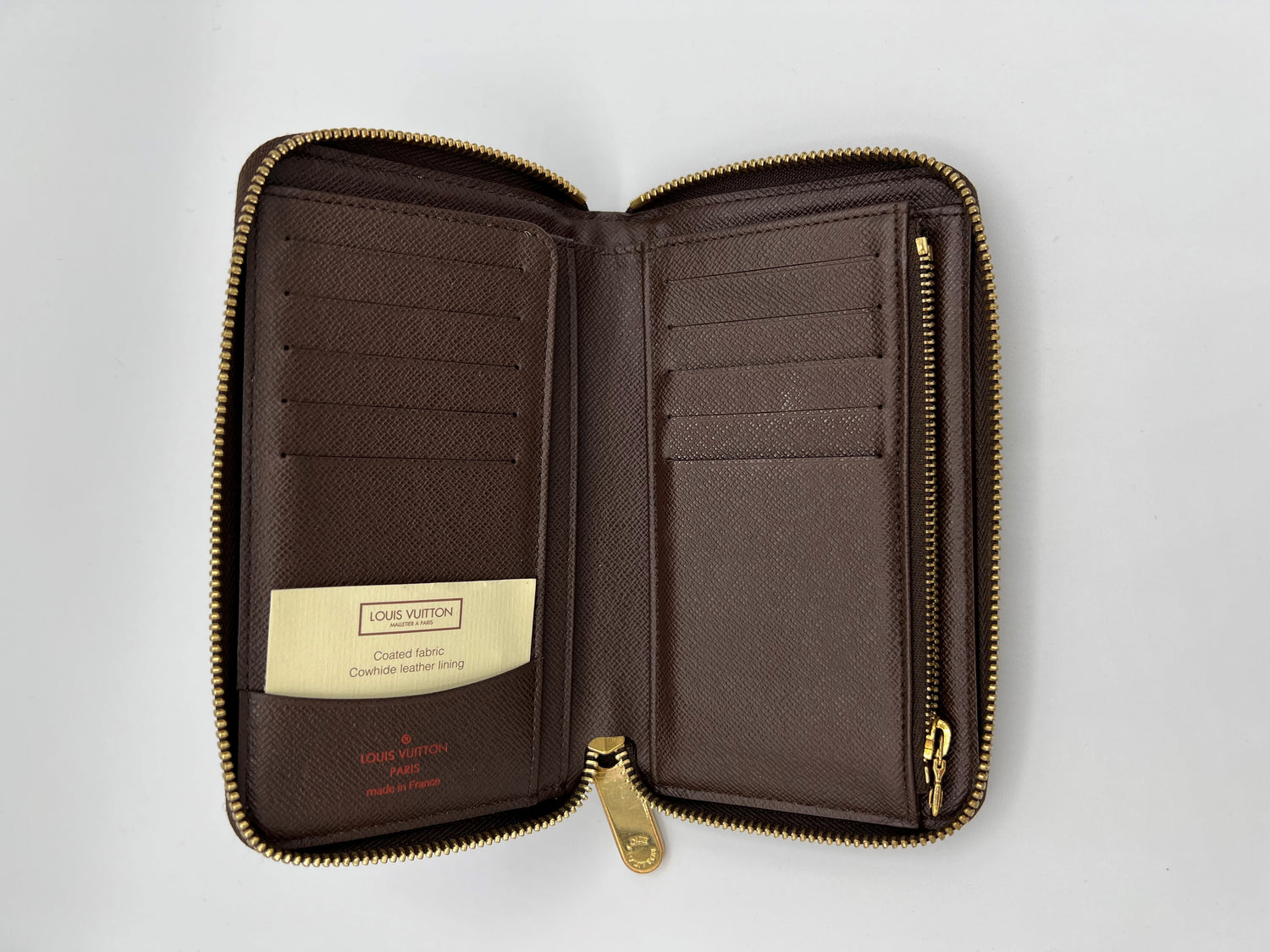 Pre owned Louis Vuitton Damier Ebene Compact Zippy Wallet
